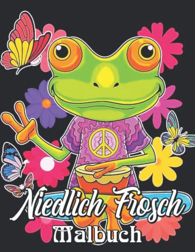 Niedlich Frosch Malbuch: Frosch-Malbuch: 50 komplizierte Frosch-Malvorlagen mit schönen Mustern, um Stress nach stressigen Arbeitsstunden abzubauen, Frosch-Malbuch