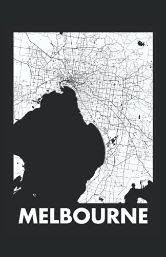 Melbourne Minimalist Map: 5.5" x 8.5" Journal for writing Down Habits Diary, Notebook, Ruled/Lined, 192 Pages
