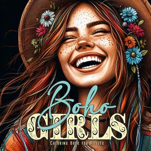 Boho Girls Malbuch für Erwachsene: Portrait Malbuch für Jugendliche | Portrait Malbuch für Erwachsene Graustufen | Boho Malbuch Hippi Malbuch ... - Hairstyles Coloring Book for Teenagers von epubli