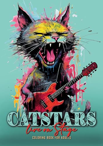 Catstars live on Stage Malbuch für Erwachsene: Katzen Malbuch für Erwachsene | Katzen Graustufen Malbuch für Erwachsene | super lustige Katzen als ... Punk Coloring Book |Cats playing Guitar| 52P Catstars live on Stage Malbuch für Erwachsene: Katzen Malbuch für Erwachsene | Katzen Graustufen Malbuch für Erwachsene | super lustige Katzen als ... Punk Coloring Book |Cats playing Guitar| 52P
