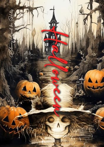 Halloween Malbuch für Ewachsene: Halloween Graustufen Malbuch für Erwachsene | Horror Malbuch Halloween | Halloween Kostüme, Kürbisse, Vogelscheuchen ... Muertos - A4 (Horror Coloring Books, Band 1)