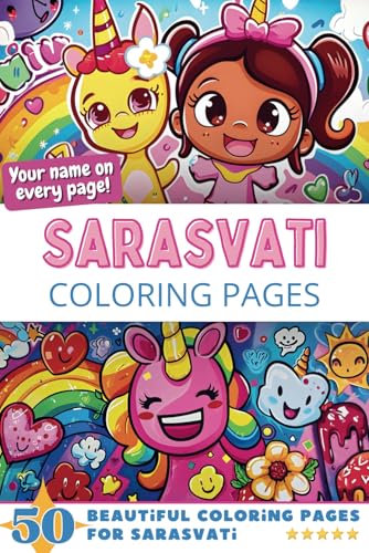Sarasvati Coloring Pages: Wow-Effect! Your name on every page - Sarasvati coloring book - 6x9" - 50x Sarasvati coloring page - Fantastic Gift Sarasvati Coloring Pages: Wow-Effect! Your name on every page - Sarasvati coloring book - 6x9" - 50x Sarasvati coloring page - Fantastic Gift von Independently published