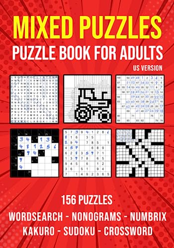 Variety Activity Puzzle Book for Adults: Sudoku, Nonogram, Word Search, Crossword, Kakuro & Numbrix Mixed Puzzlebook | US Version Variety Activity Puzzle Book for Adults: Sudoku, Nonogram, Word Search, Crossword, Kakuro & Numbrix Mixed Puzzlebook | US Version von Independently published