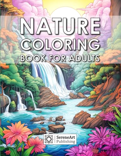 Nature scenes coloring book