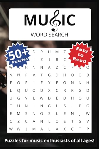Music Word Search Puzzle Book: Word Searches with Easy to Read Print About Music, Musical Instruments, and Musicians and More | 6x9 Inches, 110 pages ... Gifts for Holidays, Vacations, and Free Time