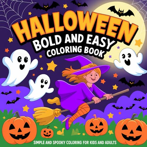 Halloween Bold and Easy Coloring Book: Simple and Spooky Coloring for Kids and Adults von Independently published