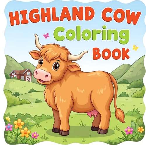 Highland Cow Coloring Book for Kids: 50 Adorable Highland Cows Coloring Pages for Kids and Adults von Independently published