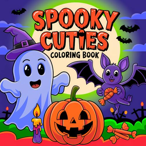 Spooky Cuties Coloring Book: Cute and Creepy Creatures for Teens and Adults, Featuring Bold and Easy Designs for Stress Relief and Relaxation von Independently published