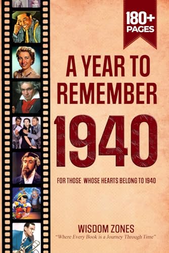A Year To Remember 1940 Book: The Year You Were Born or Married in 1940, Time Traveling to 1940, Explore Historical Events Through Nostalgic Photographs, Relaxing Activities von Independently published