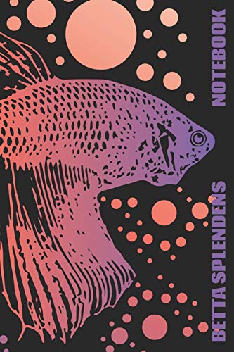 Betta Splendens Notebook: Dieses Notizbuch / Skizzenbuch gefällt jedem Fan von Siamesischen Kampffischen / Betta Splendens | 6x9 in (ca A5) | 110 ... Tolles Geschek für alle Aquaristik-Liebhaber!