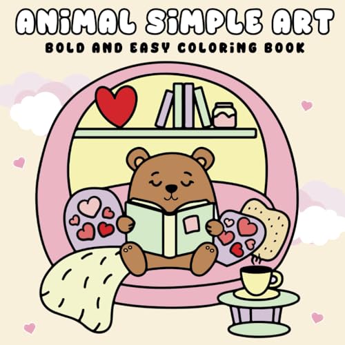 Animal Simple Art Bold and Easy Coloring Book: Minimalist Style Designs of Cute Animals for Kids and Adults von Independently published