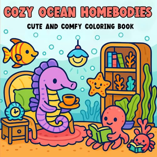 Cozy Ocean Homebodies: Cute and Comfy Coloring Book for Kids and Adults von Independently published