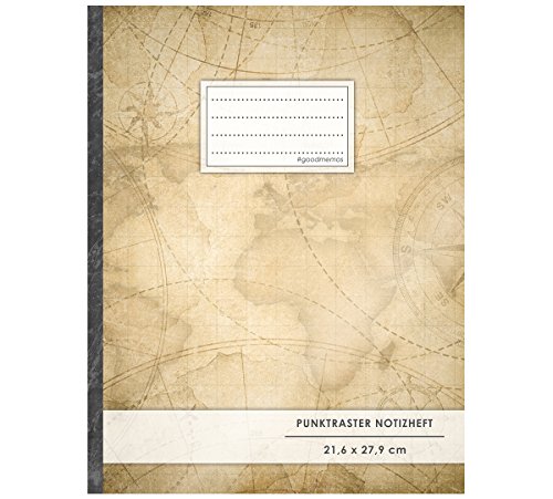 Punktraster Notizbuch • A4-Format, 100+ Seiten, Soft Cover, Register, „Travel Journal“ • Original #GoodMemos Dot Grid Notebook • Perfekt als Bullet Journal, Zeichenbuch, Skizzenbuch, Calligraphie Buch