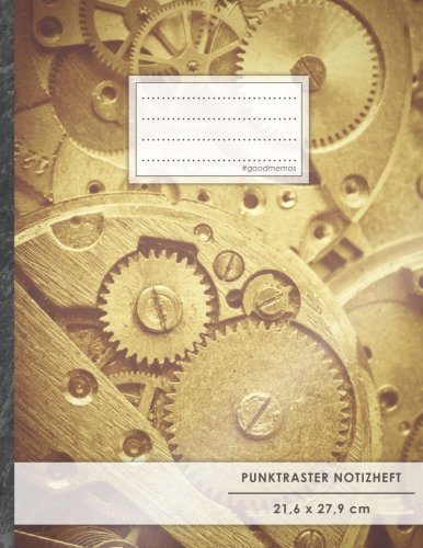 Punktraster Notizbuch • A4-Format, 100+ Seiten, Soft Cover, Register, "Uhrwerk" • Original #GoodMemos Dot Grid Notebook • Perfekt als Bullet Journal, Zeichenbuch, Skizzenbuch, Kalligraphie Buch Punktraster Notizbuch • A4-Format, 100+ Seiten, Soft Cover, Register, "Uhrwerk" • Original #GoodMemos Dot Grid Notebook • Perfekt als Bullet Journal, Zeichenbuch, Skizzenbuch, Kalligraphie Buch