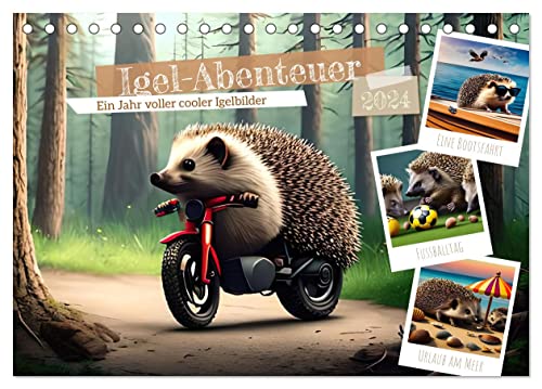Igel-Abenteuer (Tischkalender 2024 DIN A5 quer), CALVENDO Monatskalender von CALVENDO