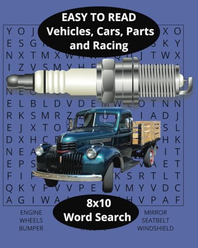 EASY TO READ - Vehicles, Cars, Parts and Racing: Word Search von Independently published