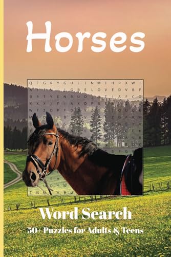 Horses Word Search Puzzle Book: Word Searches with Easy-to-Read Print | 6x9 Paperback | 110 Pages | 50+ Horses, Horse Racing, Horseback Riding and more| Gift for vacation, holidays, and downtime von Independently published