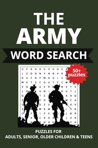 ARMY Word Search Puzzle Book: Word Searches with Easy to Read Print about Army, Military, Sniper and More | 6x9 inches, 110 pages | 50+ Puzzles _ Gift for Vacations, Holidays and Free times. ARMY Word Search Puzzle Book: Word Searches with Easy to Read Print about Army, Military, Sniper and More | 6x9 inches, 110 pages | 50+ Puzzles _ Gift for Vacations, Holidays and Free times. von Independently published