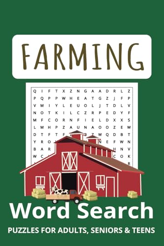 Farming Word Search Puzzle Book: Word Searches with Easy to Read Print about Farming, Farm animals, Harvest crops and More | 6x9 inches, 110 pages | ... _ Gift for Vacations, Holidays and Free Times Farming Word Search Puzzle Book: Word Searches with Easy to Read Print about Farming, Farm animals, Harvest crops and More | 6x9 inches, 110 pages | ... _ Gift for Vacations, Holidays and Free Times von Independently published