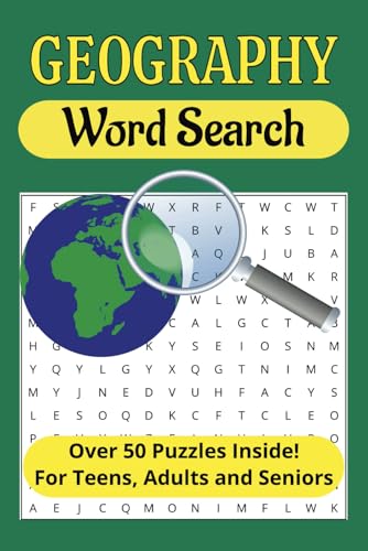 Geography Word Search Puzzle Book: Word Searches with Easy to Read Print about Geography, Countries, Landmarks and More | 6x9 inches, 110 pages | 50+ Puzzles Geography Word Search Puzzle Book: Word Searches with Easy to Read Print about Geography, Countries, Landmarks and More | 6x9 inches, 110 pages | 50+ Puzzles von Independently published