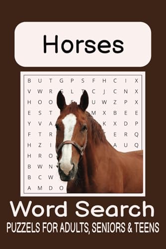 Horse Word Search Puzzle Book: Word Searches with Easy to Read Print about Horses, Horseback Riding, Horse Racing and More | 6x9 inches, 110 pages | ... Gift for Vacations, Holidays and Free Times von Independently published