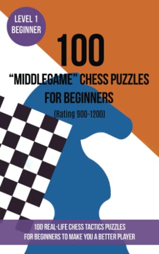 100 “Middlegame” Chess Puzzles for Beginners (Rating 900-1200): 100 real-life chess tactics puzzles for beginners to make you a better player von www.chess-books.co.uk
