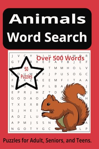 Animal Word Search Book: Animal Word Search Puzzle Book: Word Searches with Easy-to-Read Print about Animals, Pets, and More. 6X9inches 100 Pages, 50 ... for Vacations, Holidays, and Free Times. von Independently published