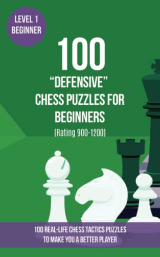 100 “Defensive” Chess Puzzles for Beginners (Rating 900-1200): 100 real-life chess tactics puzzles for beginners to make you a better player (Chess ... and Tactics - Defensive Moves, Band 1) von www.chess-puzzles.co.uk