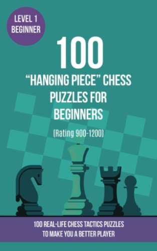 100 “Hanging Piece” Chess Puzzles for Beginners (Rating 900-1200): 100 real-life chess tactics puzzles for beginners to make you a better player von www.chess-books.co.uk