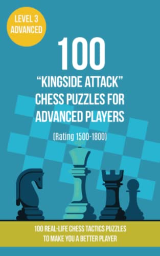 100 “Kingside Attack” Chess Puzzles for Advanced Players (Rating 1500-1800): 100 real-life chess tactics puzzles to make you a better player