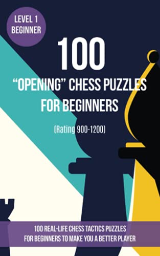 100 “Opening” Chess Puzzles for Beginners (Rating 900-1200): 100 real-life chess tactics puzzles for beginners to make you a better player von www.chess-books.co.uk