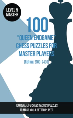 100 “Queen Endgame” Chess Puzzles for Master Players (Rating 2100-2400): 100 real-life chess tactics puzzles to make you a better player von www.chess-books.co.uk