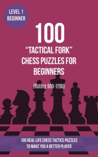 100 “Tactical Fork” Chess Puzzles for Beginners (Rating 900-1200): 100 real-life chess tactics puzzles for beginners to make you a better player ... Strategy and Tactics - Tactical fork, Band 1) von www.chess-books.co.uk