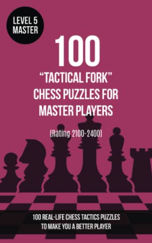 100 “Tactical Fork” Chess Puzzles for Master Players (Rating 2100-2400): 100 real-life chess tactics puzzles to make you a better player (Chess Puzzles, Strategy and Tactics - Tactical fork, Band 5) von www.chess-books.co.uk