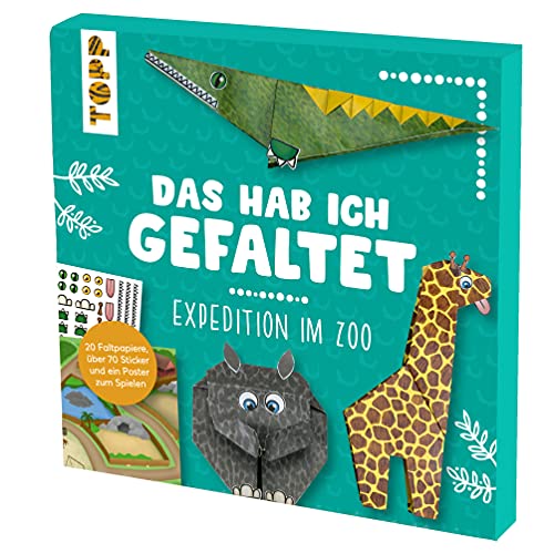 Das hab ich gefaltet Mini-Papierset - Expedition im Zoo: Papierset zum Falten und Spielen. Mit 30 Faltblättern, über 70 Stickern und Spielposter