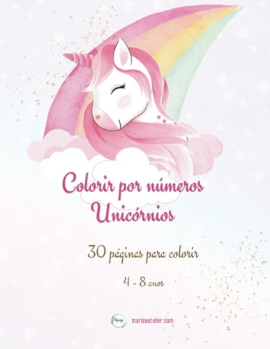 Colorir por números Unicórnios von Independently published