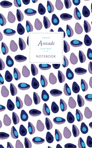 Avocado Notebook - Ruled Pages - 5x8 - Premium (Purple White) von Quick Witted Coconut