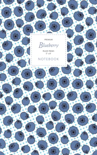 Blueberry Notebook - Ruled Pages - 5x8 - Premium (Powder Blue Spot) von Quick Witted Coconut