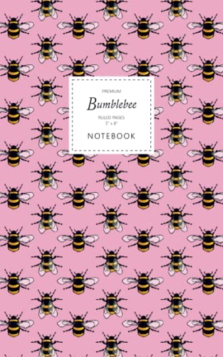 Bumblebee Notebook - Ruled Pages - 5x8 - Premium (Pink)