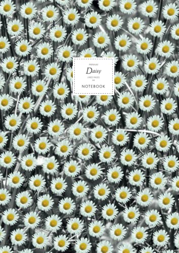Daisy Notebook - Lined Pages - A4 - Premium: (Monochrome Leaf Edition) Fun notebook 192 lined pages (A4 / 8.27x11.69 inches / 21x29.7cm)