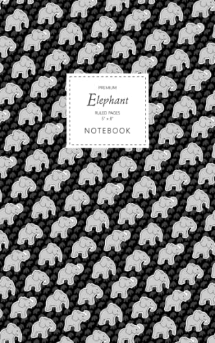 Elephant Notebook - Ruled Pages - 5x8 Notizbuch - Premium (Black)