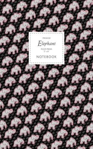 Elephant Notebook - Ruled Pages - 5x8 Notizbuch - Premium (Night Pink)