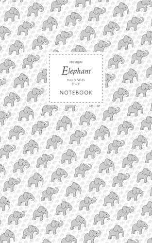 Elephant Notebook - Ruled Pages - 5x8 Notizbuch - Premium (White)