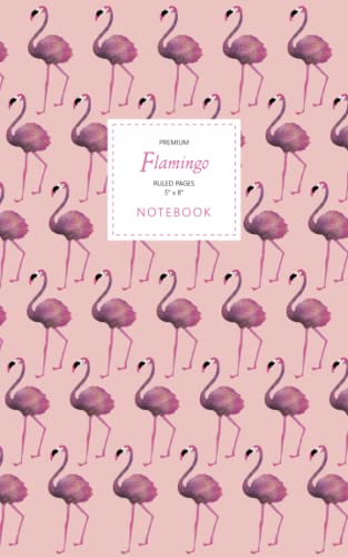 Flamingo Notebook - Ruled Pages - 5x8 - Premium (Light Pink) von Quick Witted Coconut