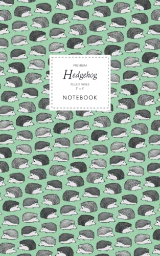 Hedgehog Notebook - Ruled Pages - 5x8 - Premium (Green) von Quick Witted Coconut