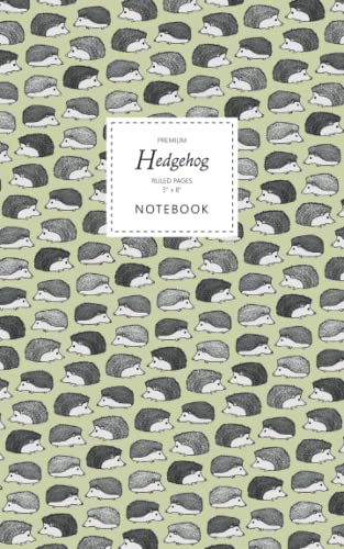 Hedgehog Notebook - Ruled Pages - 5x8 - Premium (Khaki) von Quick Witted Coconut