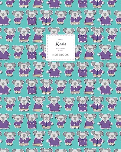 Koala Notebook - Ruled Pages - 8x10 - Large Notizbuch (Turquoise) von Quick Witted Coconut