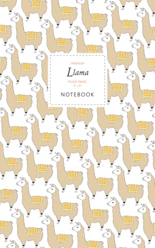 Llama Notebook - Ruled Pages - 5x8 - Premium (White) von Quick Witted Coconut