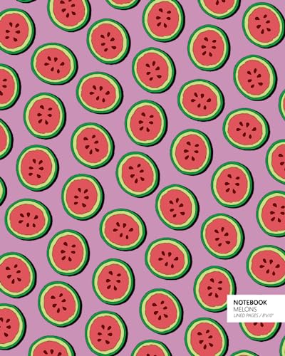 Melons Notebook (8x10 Notizbuch) (Pink) von Quick Witted Coconut
