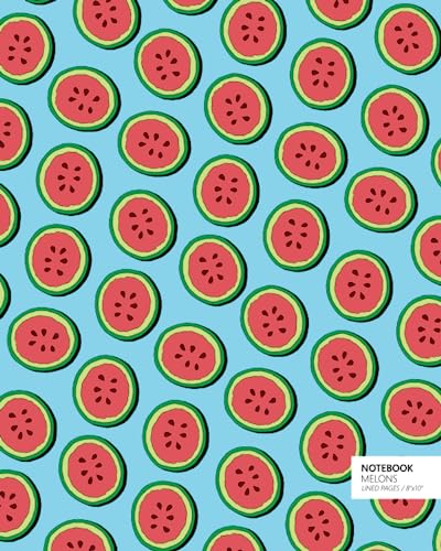 Melons Notebook (8x10 Notizbuch) (Powder Blue) von Quick Witted Coconut